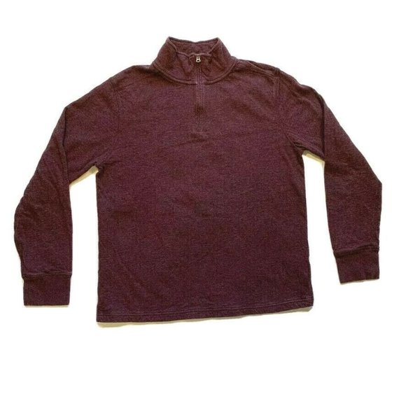 J. Crew Knit‎ Goods Lined Jersey Sweater Pullover 1/4 Zip Cotton Mock Neck L EUC - Picture 1 of 12